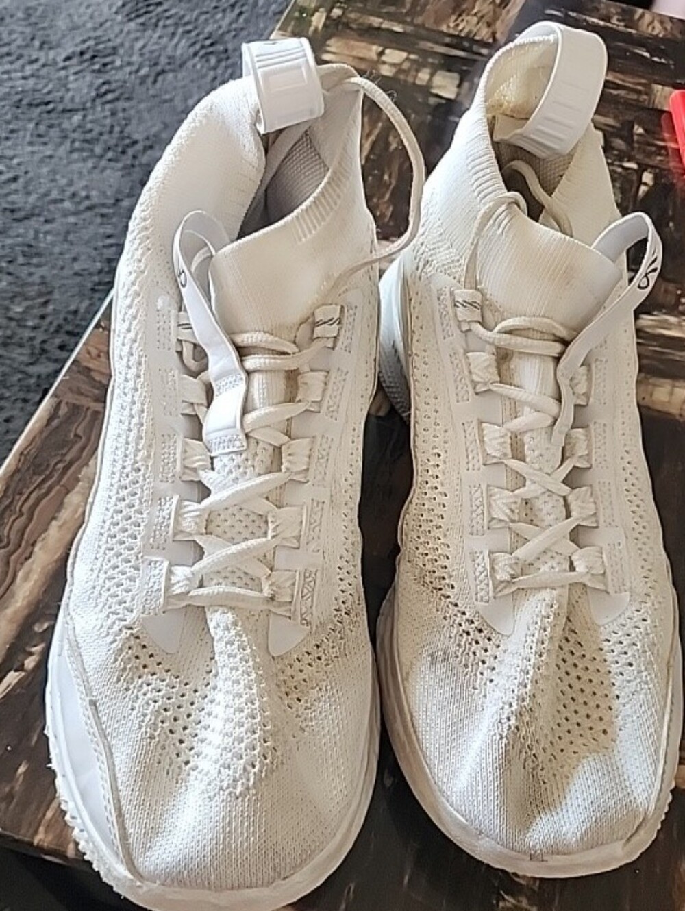 Under Armour White Knit CURRY FLOW Basketball Shoes 8.5 Mens